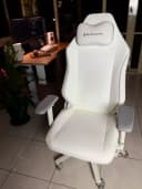 Blacklyte Athena Pro white gaming chair — ergonomic desk seating for creators and streamers, Web by Varis